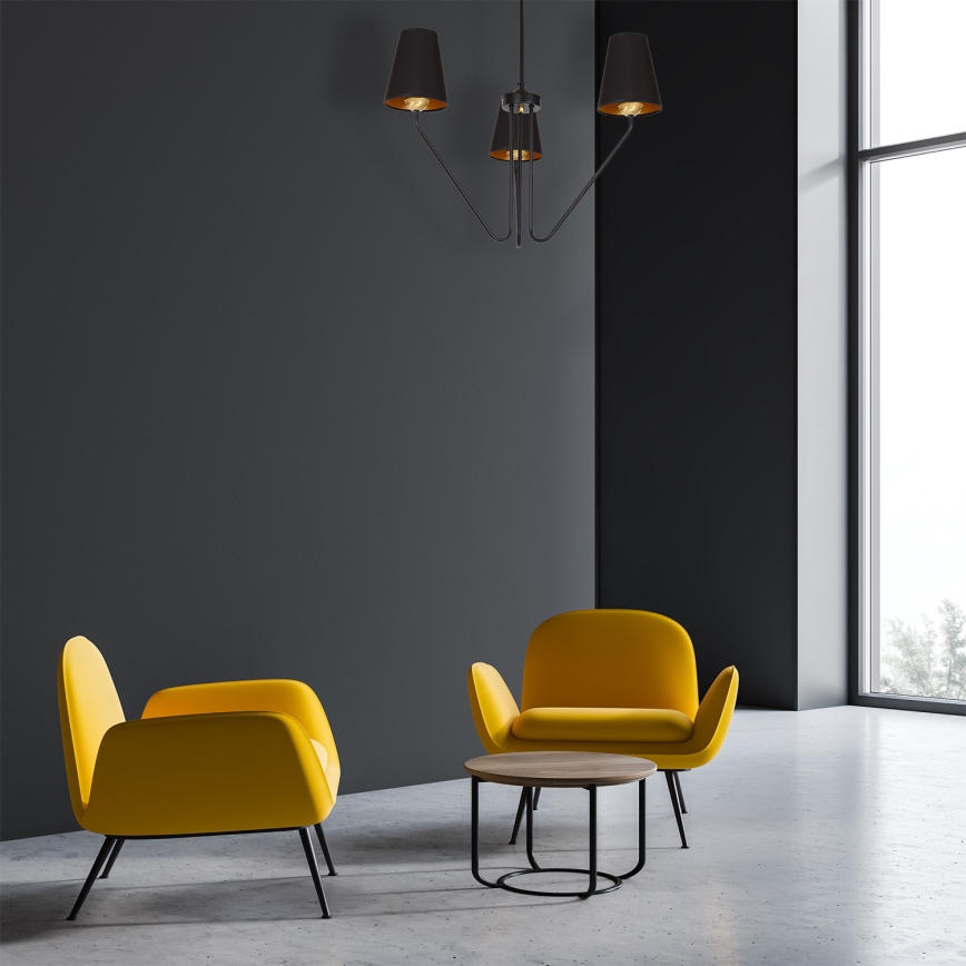 Viseći luster VICTORIA 3xE27/60W/230V crna