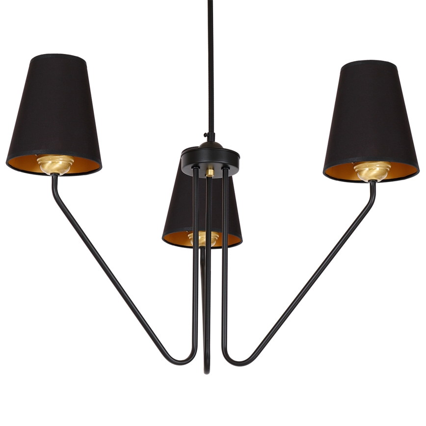Viseći luster VICTORIA 3xE27/60W/230V crna