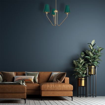 Viseći luster VICTORIA 3xE27/60W/230V zelena