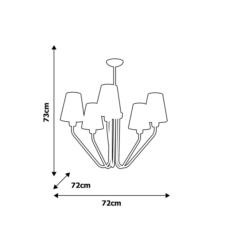 Viseći luster VICTORIA 5xE27/60W/230V bijela