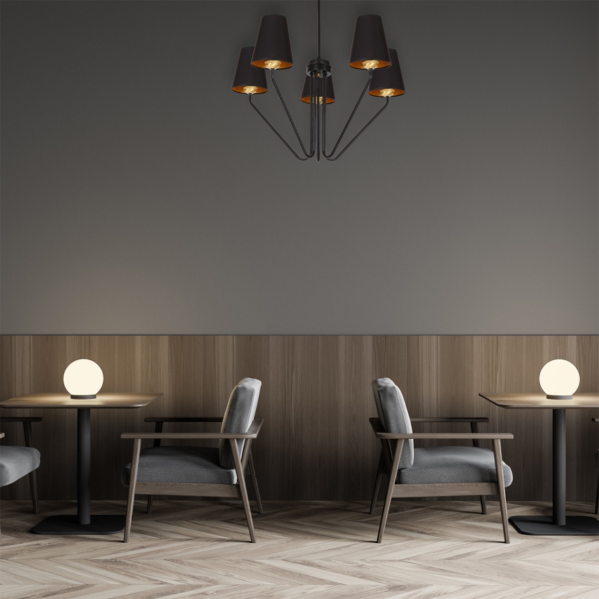 Viseći luster VICTORIA 5xE27/60W/230V crna