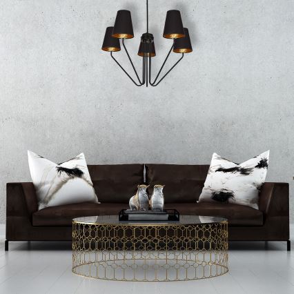 Viseći luster VICTORIA 5xE27/60W/230V crna