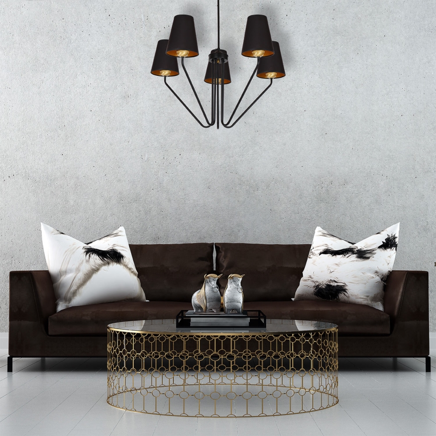 Viseći luster VICTORIA 5xE27/60W/230V crna