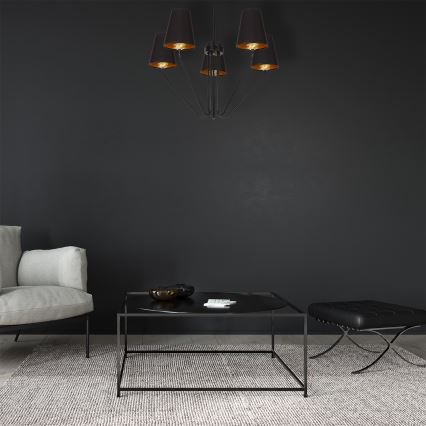 Viseći luster VICTORIA 5xE27/60W/230V crna