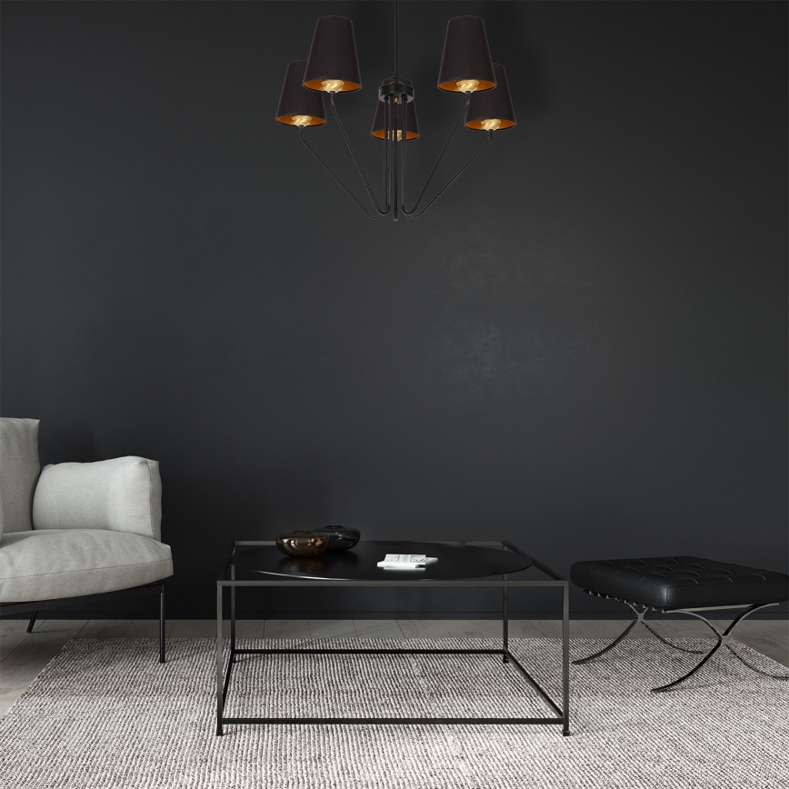 Viseći luster VICTORIA 5xE27/60W/230V crna