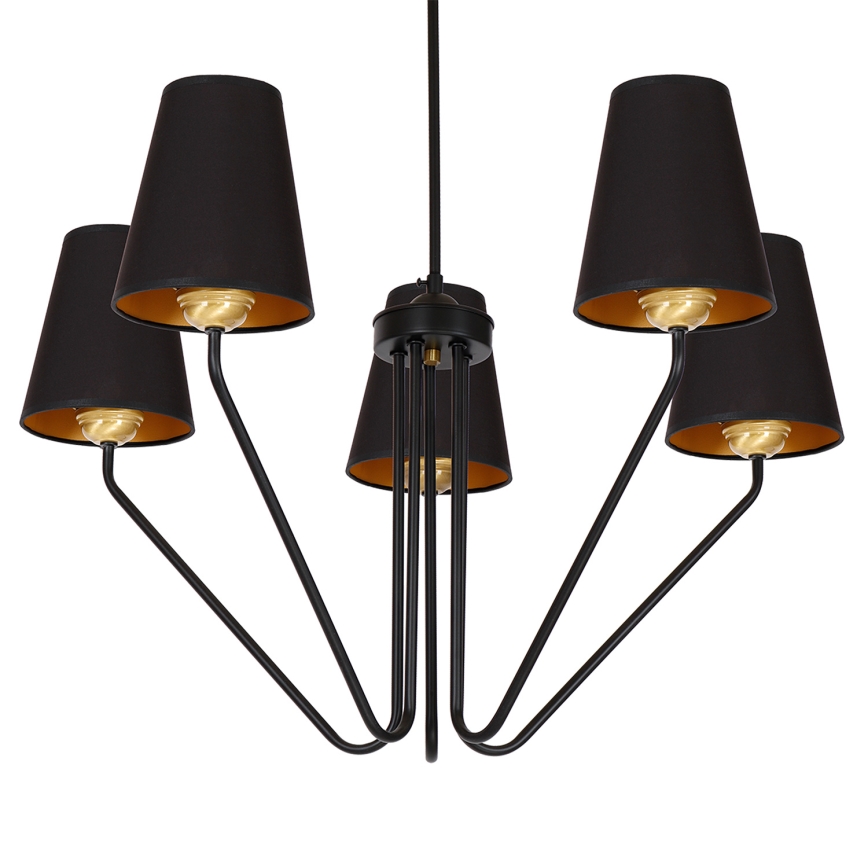 Viseći luster VICTORIA 5xE27/60W/230V crna
