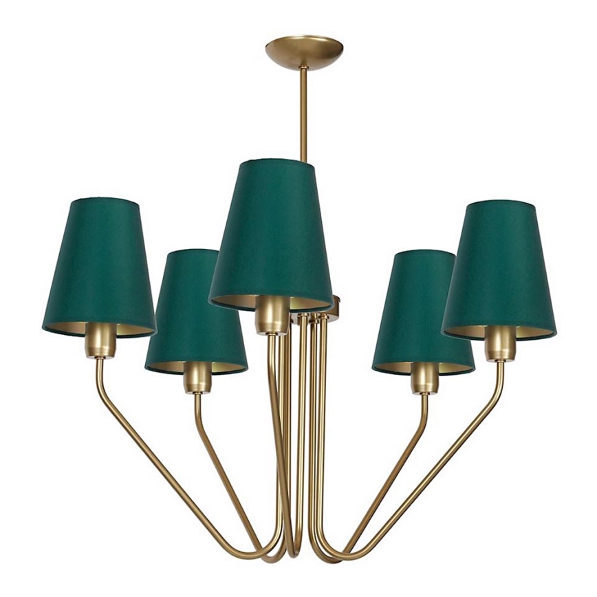 Viseći luster VICTORIA 5xE27/60W/230V zelena