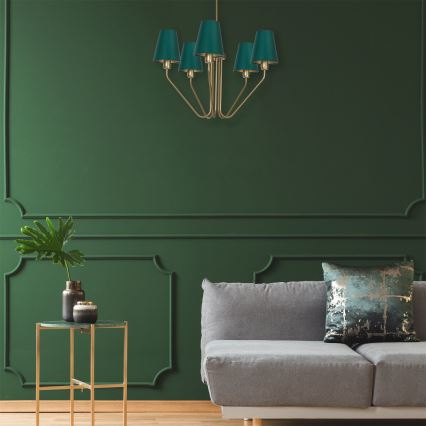 Viseći luster VICTORIA 5xE27/60W/230V zelena