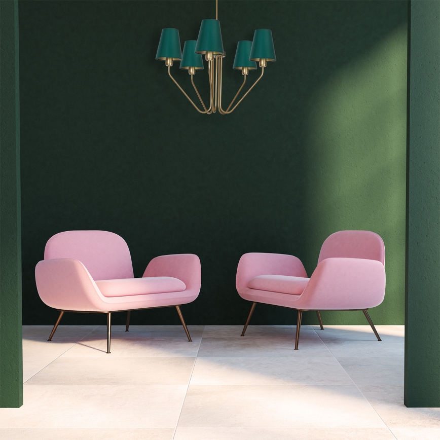 Viseći luster VICTORIA 5xE27/60W/230V zelena
