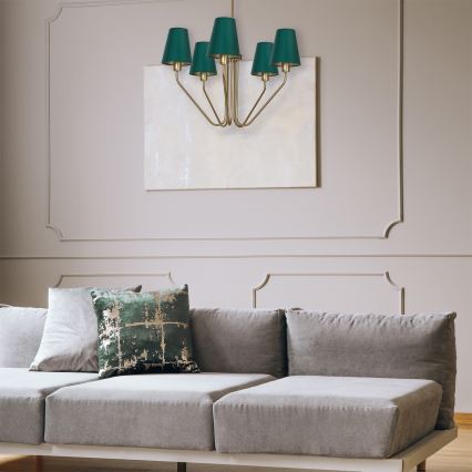 Viseći luster VICTORIA 5xE27/60W/230V zelena