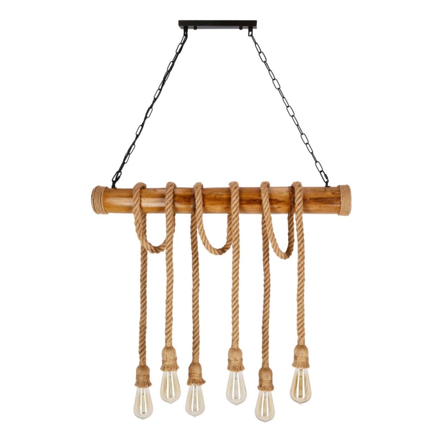 Viseći luster VINT 6xE27/40W/230V bambus