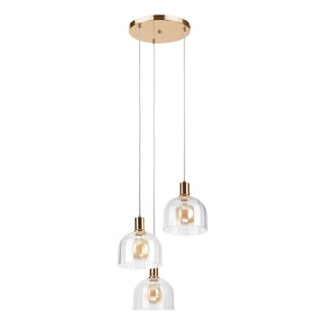 Viseći luster VIVE na sajli, 3xE27/15W/230V, zlatni