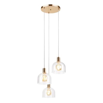 Viseći luster VIVE na sajli, 3xE27/15W/230V, zlatni