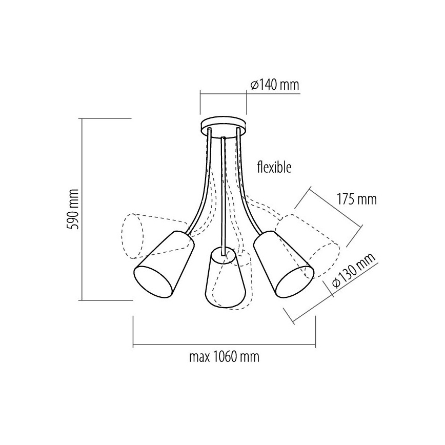 Viseći luster WIRE COLOUR 3xE27/60W/230V