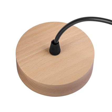 Viseći luster WOODNEST na kabelu, 1xE27/15W/230V, borovina/dimljeno-crna