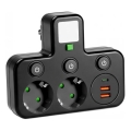 Višestruka utičnica s prekidačem i LED osvjetljenjem LINEA PRO 2Z + 3x USB A/C SCHUKO 4000K crna