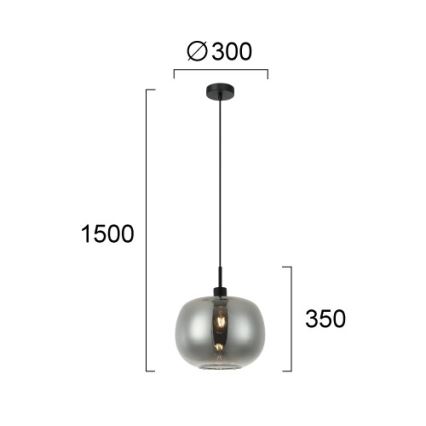 Visilica ALAN na kabelu 1xE27/40W/230V, dimno crna