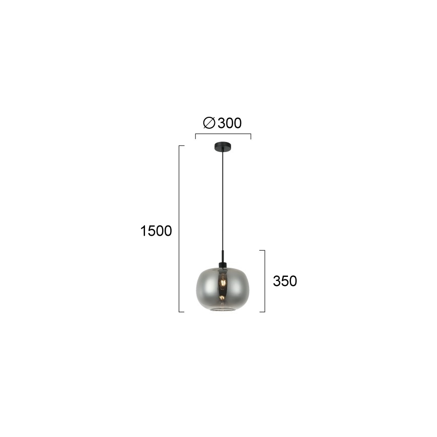 Visilica ALAN na kabelu 1xE27/40W/230V, dimno crna