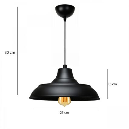 Visilica AYD 1xE27/40W/230V crna