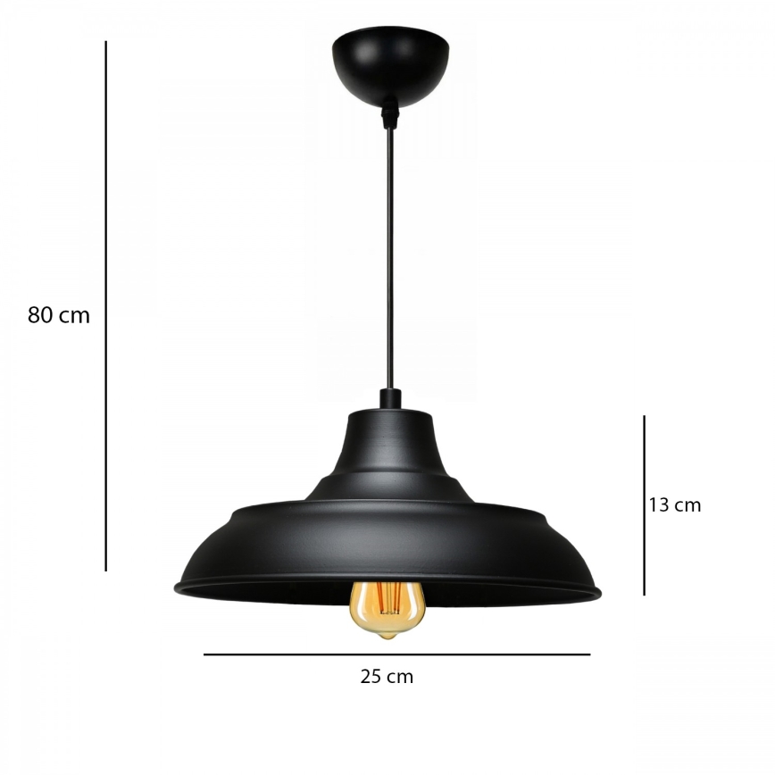 Visilica AYD 1xE27/40W/230V crna