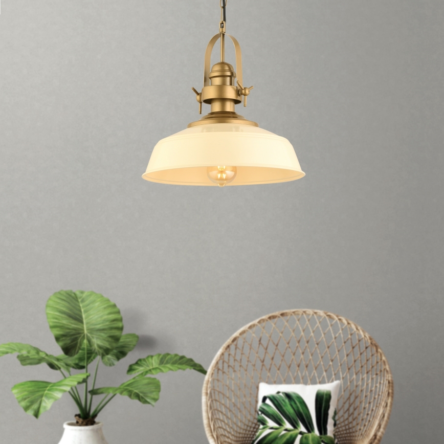 Visilica MONZA 1xE27/40W/230V 35 cm krem/bakar