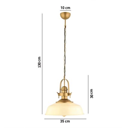 Visilica MONZA 1xE27/40W/230V 35 cm krem/bakar