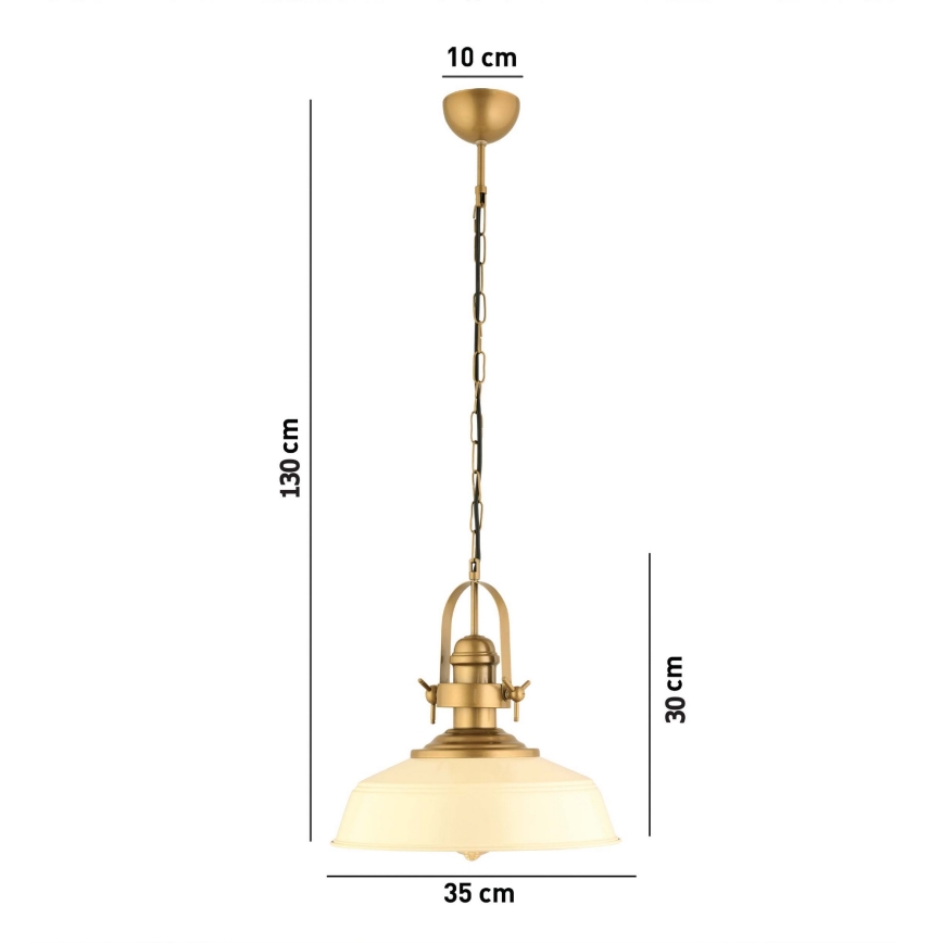 Visilica MONZA 1xE27/40W/230V 35 cm krem/bakar