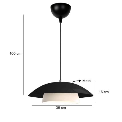Visilica MOONLIGH 1xE27/40W/230V crna