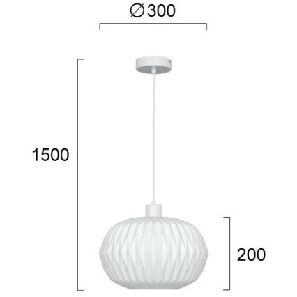 Visilica na kabelu CARSON 1xE27/40W/230V bijela