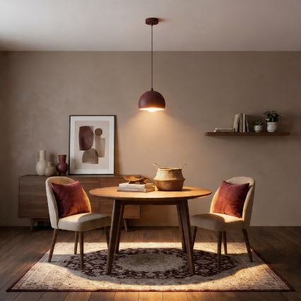 Visilica na lanku SOOL 1xE27/15W/230V Ø 15 cm burgundska