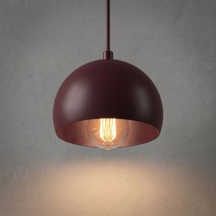 Visilica na lanku SOOL 1xE27/15W/230V Ø 15 cm burgundska