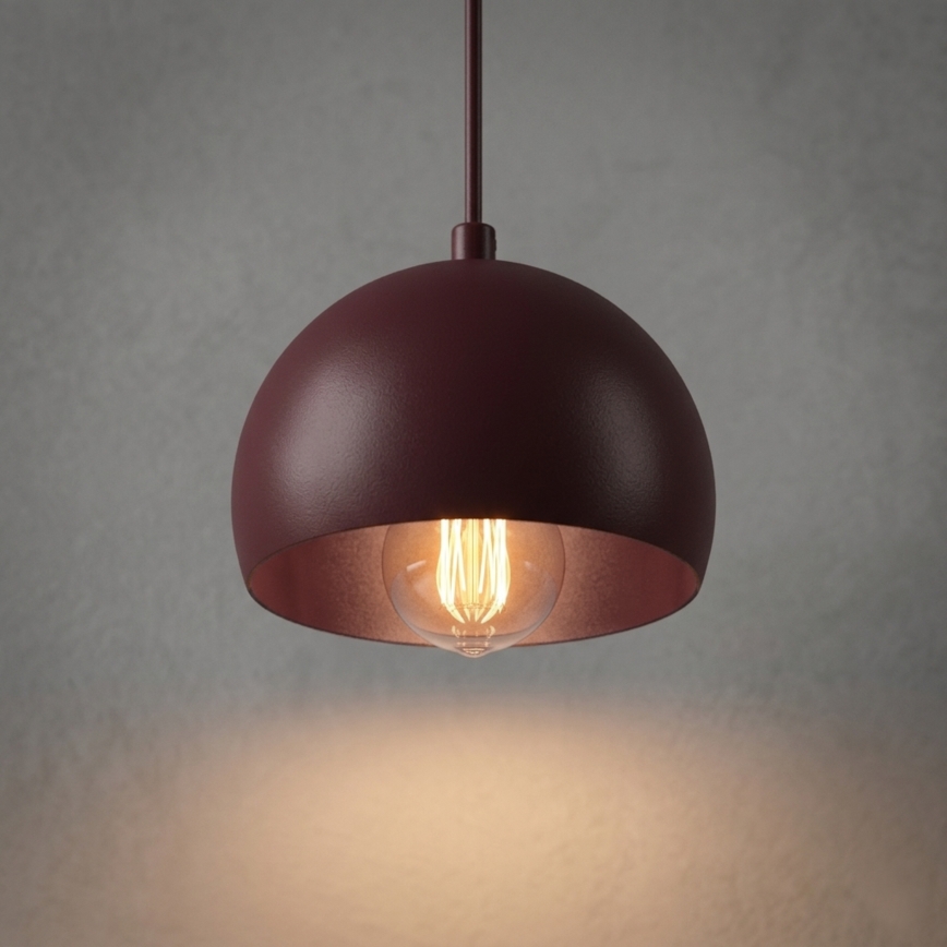 Visilica na lanku SOOL 1xE27/15W/230V Ø 15 cm burgundska