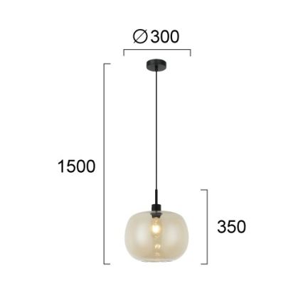 Visilica na sajli ALAN 1xE27/40W/230V zadimljeno bež/crna