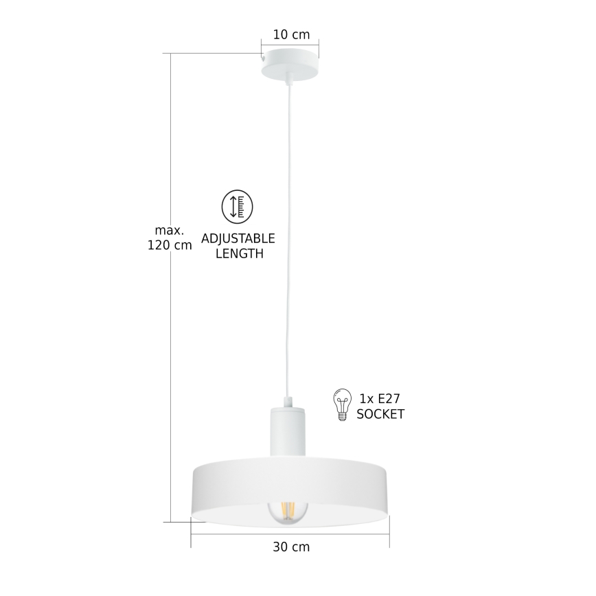 Visilica na sajli ARCANE 1xE27/60W/230V bijela