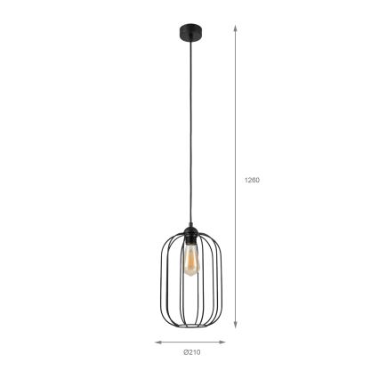 Visilica na sajli DESTELLO 1xE27/15W/230V Ø 21 cm crna