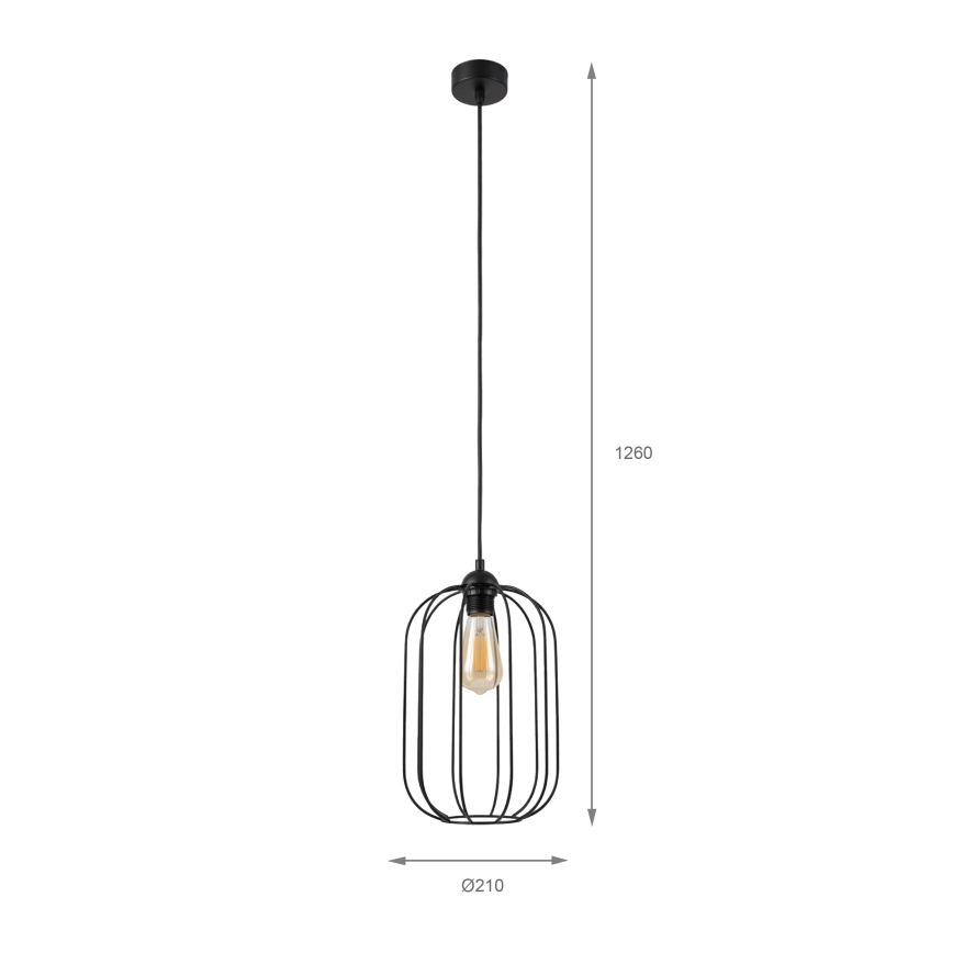 Visilica na sajli DESTELLO 1xE27/15W/230V Ø 21 cm crna