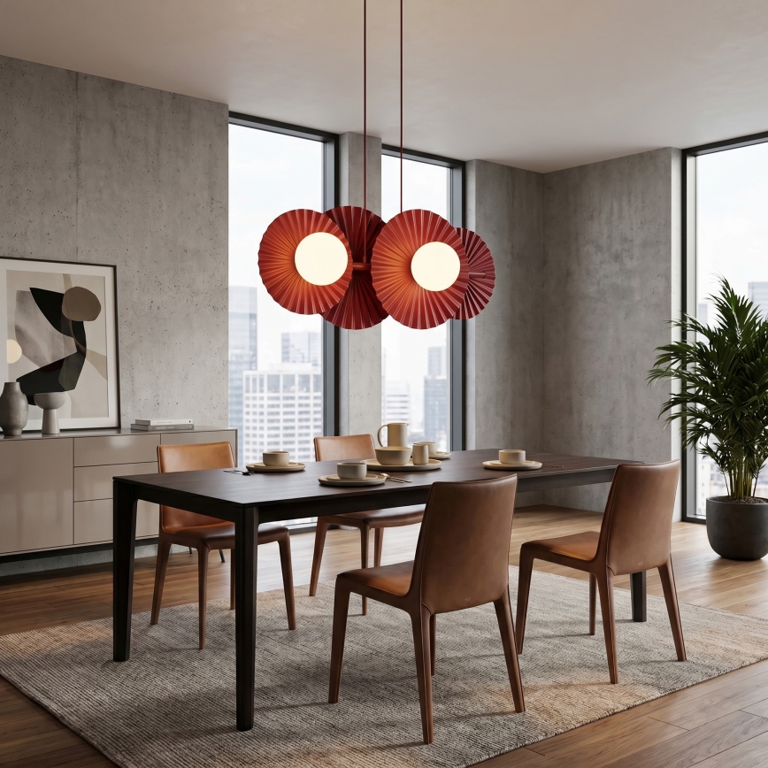 Visilica na sajli UMBRA 4xG9/8W/230V crvena