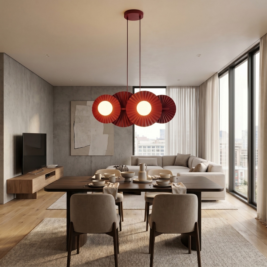 Visilica na sajli UMBRA 4xG9/8W/230V crvena