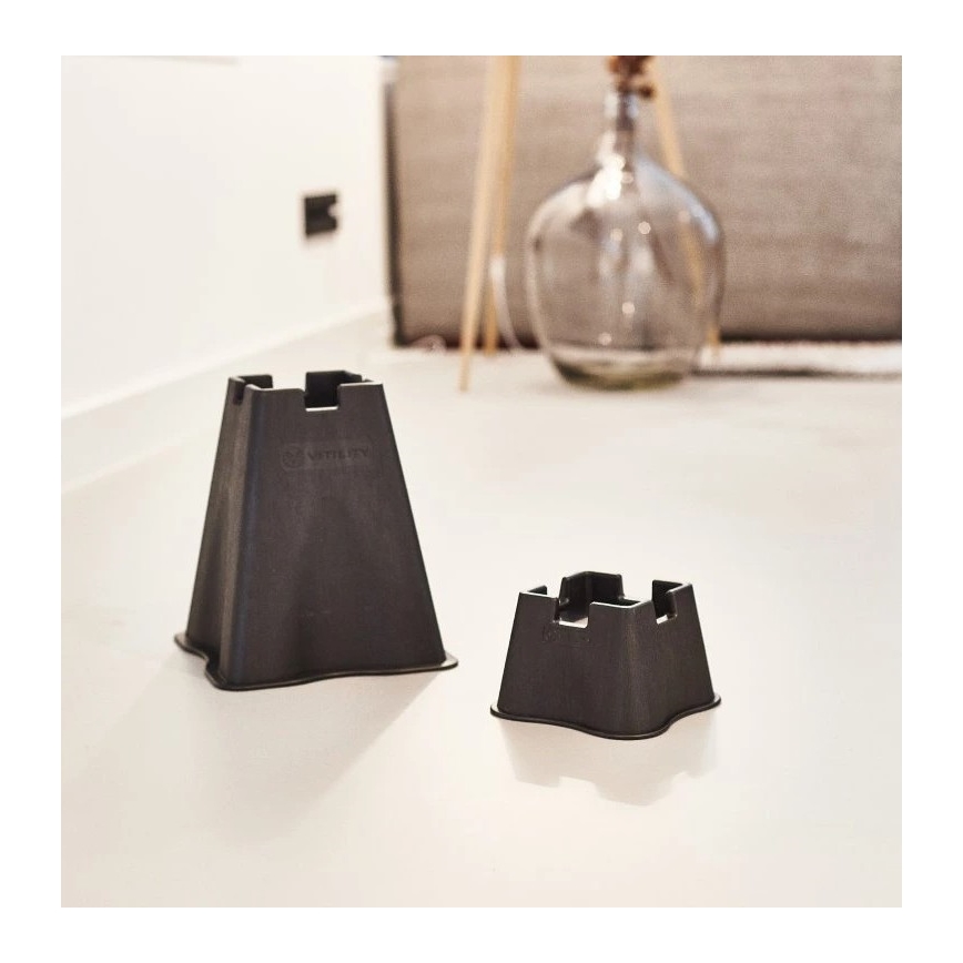 Vitility - set od 4 nastavka za podizanje kreveta, visine 7 cm, crne boje