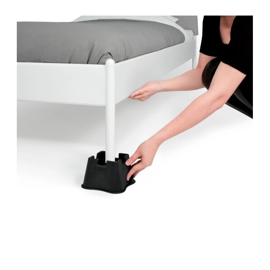 Vitility - set od 4 nastavka za podizanje kreveta, visine 7 cm, crne boje