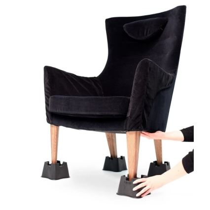 Vitility - set od 4 nastavka za podizanje kreveta, visine 7 cm, crne boje