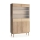 Vitrina KIOTO 106x183x37 cm hrast Cremona/staklo