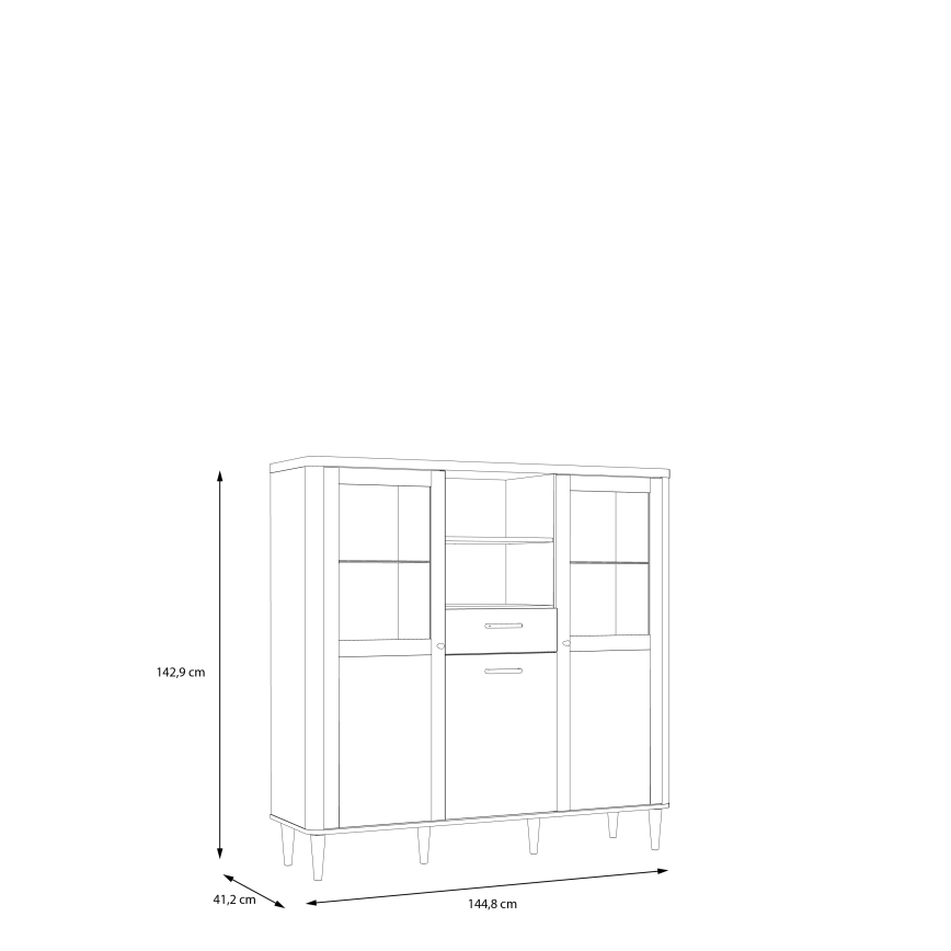 Vitrina VIRO smeđa/bež