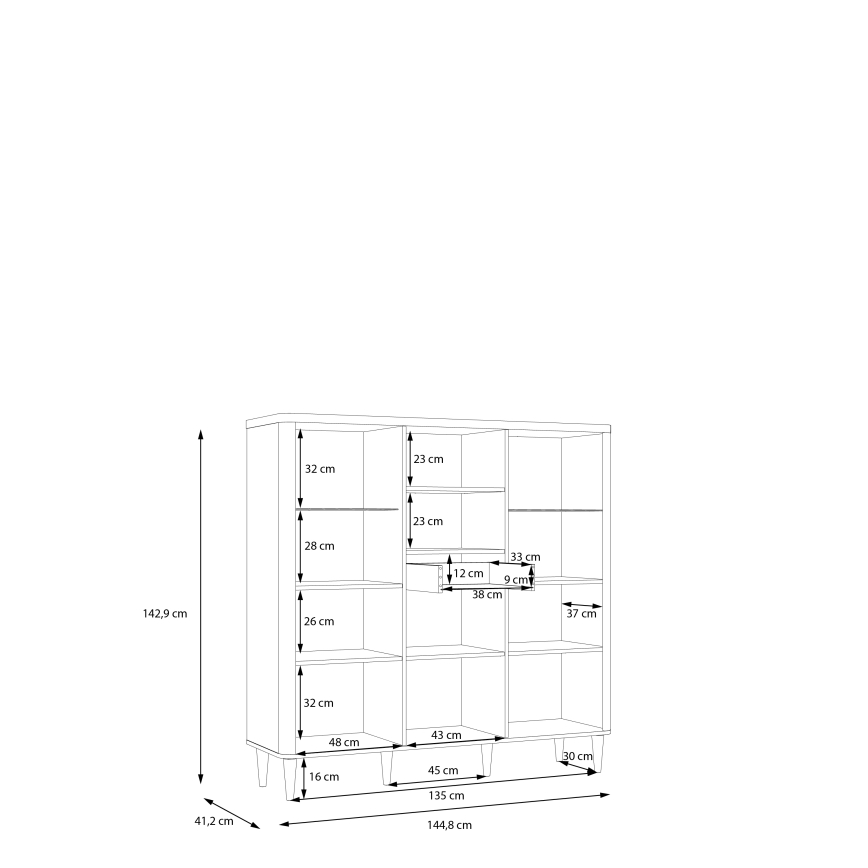 Vitrina VIRO smeđa/bež