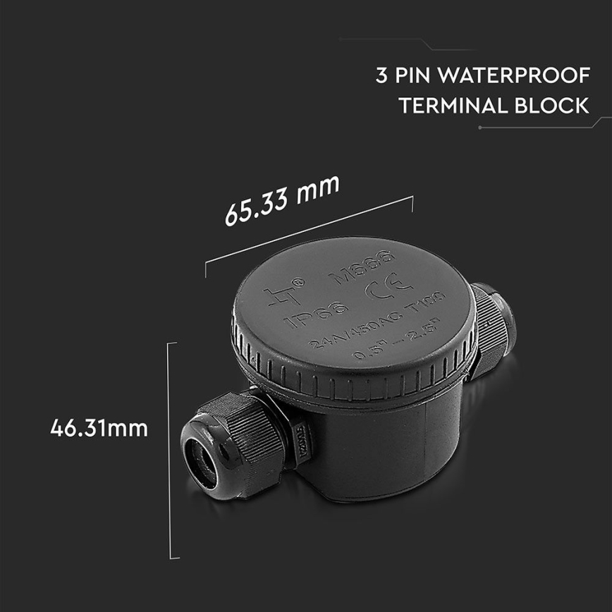Vodootporni kabelski konektor IP66 crna