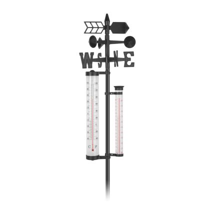 Vrtna meteorološka stanica 3 u 1, 145 cm, crna