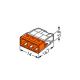 WAGO 2273-203 - Spojnica za razvodnu kutiju COMPACT 3x2,5 450V narančasta