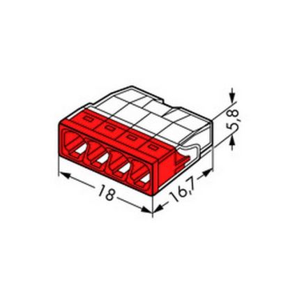 WAGO 2273-204 - Spojnica za razvodnu kutiju COMPACT 4x2,5 450V crvena