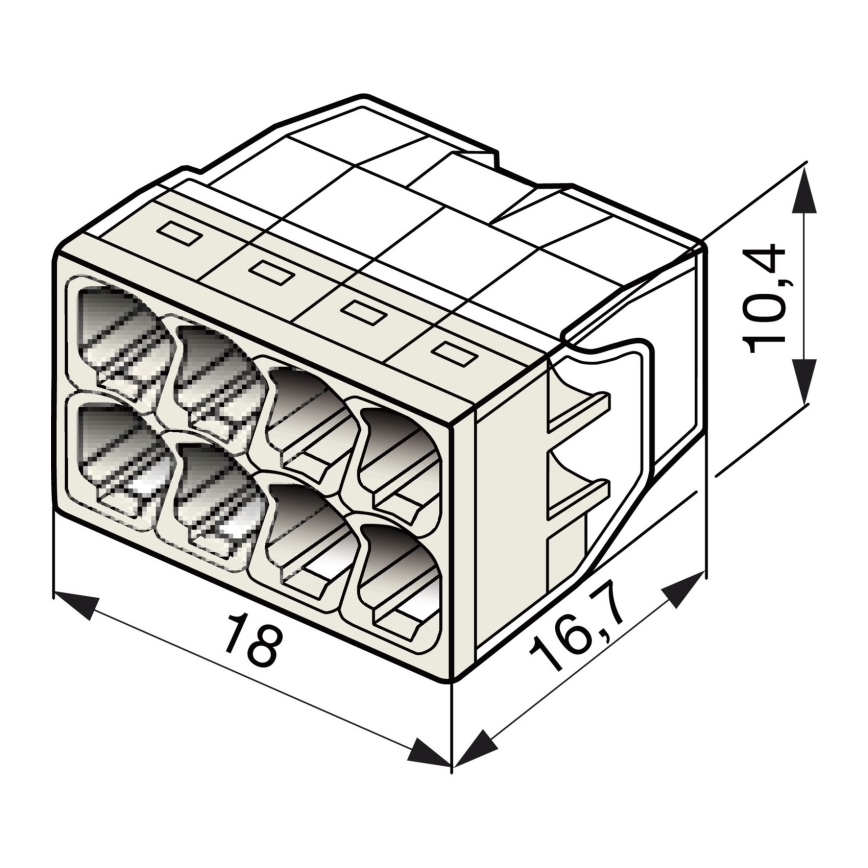 WAGO 2273-208 - Spojnica za razvodnu kutiju COMPACT 8x2,5 450V bijela