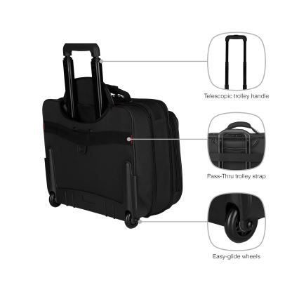 Wenger - Putna prtljaga na kotačićima 29 l + Futrola za laptop 15,6 Granada crna